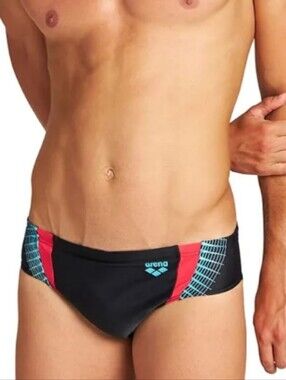 Arena Swim Mens Threefold Brief Black Anguria 34